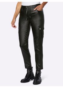 Dames Broek in leer-look in zwart ,maat 36, WITT, 77% Viscose, 19% Polyamide, 4% Elastan