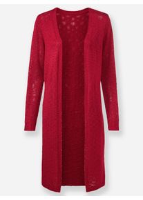 Heine Dames Lang vest zonder sluiting in rood ,maat 34, Witt, 100% Polyacryl