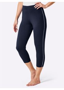 Plantier Damen Leggings 3/4-lang in royalblau + marine ,Größe 36/38, Witt, 95% Baumwolle, 5% Elasthan