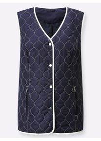 Dames Bodywarmer met contrasten in marine ,maat 38, WITT, 100% Polyester