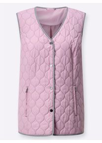 Damen Steppweste mit Kontrasten in rosé ,Größe 48, WITT, 100% Polyester. Wattierung: 100% Polyester. Paspelierung: 100% Polyester
