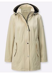 Dames Softshell-jack, in wijdte verstelbaar in zand ,maat 38, WITT, 94% Polyester, 6% Elastan
