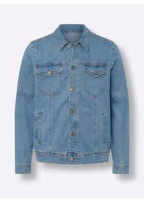 Heren Jeansjasje in blue-bleached ,maat 60, WITT, 99% Katoen, 1% Elastan