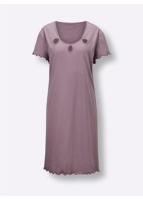 wäschepur Dames Nachthemd in violet ,maat 36/38, Witt, 100% Katoen