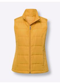 Dames Bodywarmer met naadzakken in oker ,maat 38, WITT, 100% Polyester. Voering en wattering: 100% Polyester