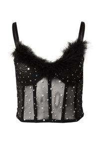 Nasty Gal Dames Korset zwart / zilver 80