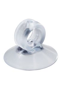 100 Suction cups with loop, soft PVC, transparent