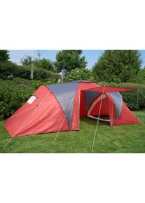 Campingzelt Loksa, 6-Mann Zelt Kuppelzelt Igluzelt Festival-Zelt, 6 Personen ~ rot