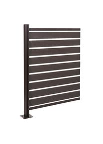 Alu Mülltonnen-Zaun HWC-K57, Erweiterungselement Mülltonnenverkleidung, Holzoptik erweiterbar 130x100x6cm ~ anthrazit