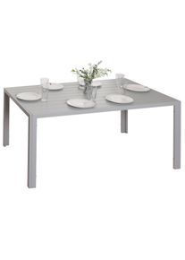 Alu-Esstisch HWC-N40, Tisch Bistrotisch Gartentisch Balkontisch, wetterfest 140x80cm ~ hellgrau