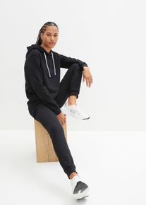 Joggingdräkt i bomullsmix (2 delar) - svart - storlek 56/58 (3XL) - bonprix