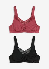 Lot de 2 brassières Feel Comfort en matière douce - noir - taille 44 - bonprix