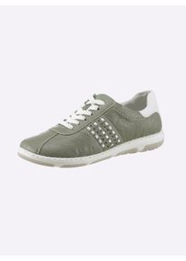 Rieker Dames Sneaker voor stevige voeten in kalkmint ,maat 40, Witt, 70% Glad leer, 30% Imitatieleer
