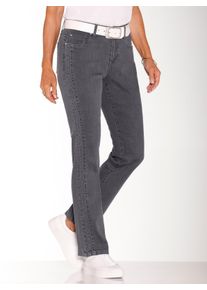 Damen Jeans mit seitlicher Biesenverzierung in grey denim ,Gr&ouml;&szlig;e 36, WITT, 98% Baumwolle, 2% Polyester
