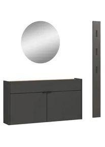 Germania Xxxl Garderobe , Graphitfarben, Eichefarben , Glas, Holzwerkstoff , 3-teilig , 140x200x22 cm , Garderobe, Garderoben-Sets & Garderoben-Serien