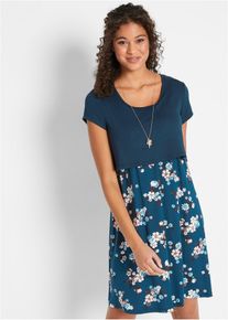 bonprix Mujer, Vestido de punto premamá/de lactancia 2 en 1, azul, 36/38