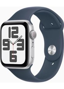 Apple Watch SE 44 mm (2022) | GPS | silver | Sport Band Storm Blue M/L
