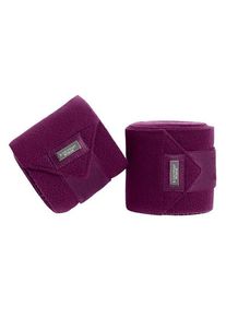 Equestrian Stockholm Bandages Purple White Edge Fleece Bandages, Set of 4