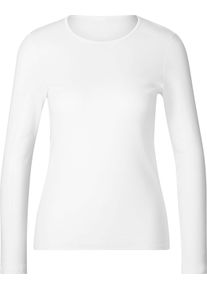 Nina von C. Damer Långärmad topp med rund halsringning vit Größe 46