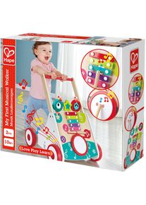 HAPE Lauflernwagen »Musik«, Aus Holz bunt, Lauflernhilfe aus Holz mit gummierten Rädern