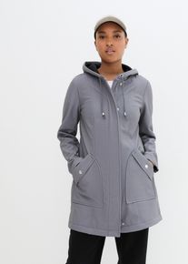Softshell parka met capuchon - grijs - maat 46 - bonprix