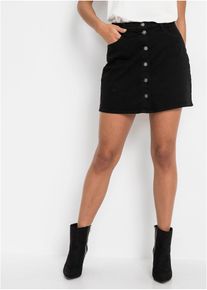 Stretch-Jeansrock, schwarz, Größe 34, mit Baumwolle, bonprix