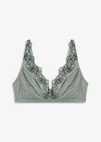 Triangel Bralette ohne Bügel mit Glanzeffekt, grau, Größe 70A, bonprix