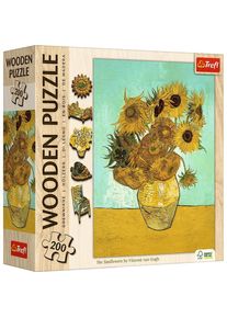 Trefl Drevené puzzle 200 - Slnečnice - Vincent van Gogh