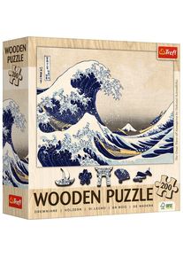 Trefl Drevené puzzle 200 - Veľká vlna pri pobreží Kanagawy - Hokusai Katsushika