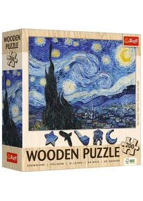 Trefl Drevené puzzle 200 - Hviezdna noc - Vincent van Gogh