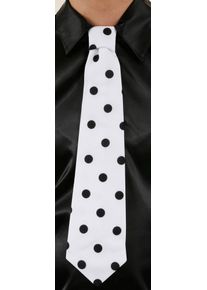 Orlob Cravate blanche &eacute;l&eacute;gante classique &agrave; pois