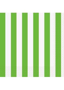 UNIQUE 16 serviettes de table Victoria kiwi rayé vert 33cm