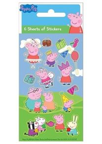 6 arkuszy naklejek Peppa Pig Tea Party