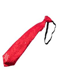 Folat Cravate pailletée rouge avec LED
