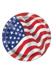 UNIQUE 8 assiettes en papier Old Glory USA 18cm