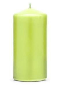 partydeco 6 bougies piliers Rio vert clair 12cm
