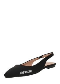 Love Moschino Balerinka z rzemykiem dla kobiet czarny / biały Rozmiar 36