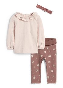 C&Amp;A Fiorellini-completo per neonate-3 pezzi, Rosa, Taille: 74