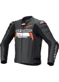 Alpinestars Missile V2 Ignition Lederkombijacke schwarz/weiß/fluorot 58 - Motorradbekleidung - Motorradjacken - Motorrad Lederjacken