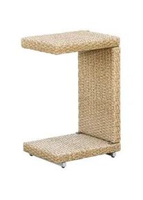Merxx Gardenson Gartenbeistelltisch , Naturfarben , Metall, Kunststoff , rechteckig , 33x64x42 cm , Gartenmöbel, Gartentische, Garten-beistelltische