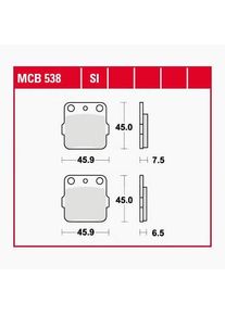 TRW Lucas Bremsbeläge Sintermetall Offroad MCB538SI 45,9x45x7,5/6,5mm - Motorradteile - Bremsen - Motorrad Bremsbeläge