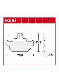 TRW Lucas Bremsbeläge organisch MCB551 76,8x53,8x9,5mm - Motorradteile - Bremsen - Motorrad Bremsbeläge