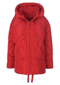 WHITE LABEL - Gewatteerd jack met capuchon, rood, Maat 36, synthetische vezel