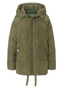 WHITE LABEL - Gewatteerd jack met capuchon, groen, Maat 36, synthetische vezel