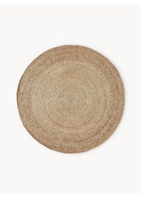 Okrągły ręcznie tkany dywan z juty Sharmila Brązowy Juta, Włókna naturalne Ø 120 cm (Rozmiar S) | Westwing Collection