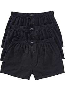 Ledigt skurna boxershorts i bomullsjersey (3-pack) - svart - storlek 5 (M) - bonprix