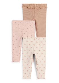 C&Amp;A Confezione da 3-fiorellini e farfalle-leggings neonate, Rosa, Taille: 104