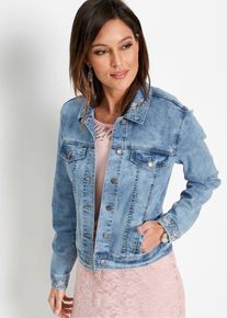 Veste en jean avec broderie - bleu - taille 44 avec coton - bonprix
