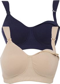 Lot de 2 soutiens-gorge d'allaitement coton sans armatures - beige - taille 110H avec coton - bonprix