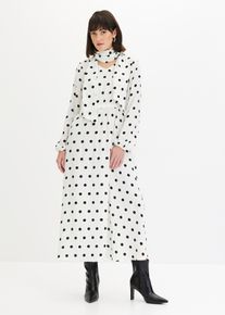 Robe longue à lavallière amovible - blanc - taille 50 - bonprix